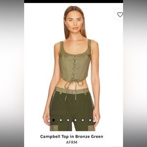 AFRM Campbell Corset Top - Bronze Green